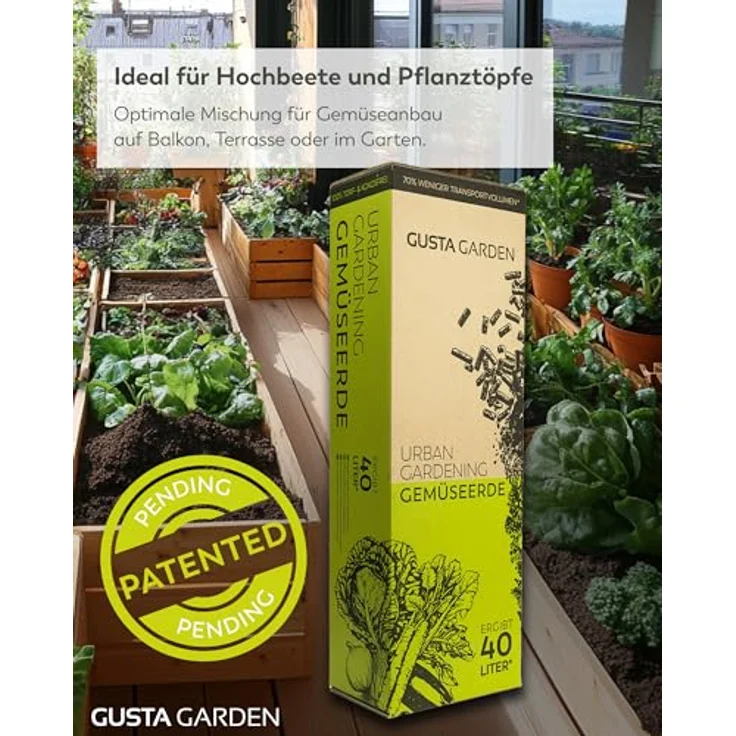 GUSTA GARDEN Urban Gardening Gemüseerde und Tomatenerde, pelletierte Quellerde mit Langzeitdünger, torffrei & kokosfrei, plastikfreie Verpackung, 40L – Bild 5
