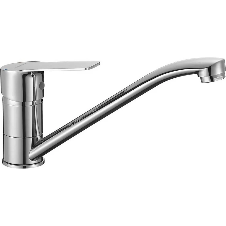KOLMAN BORGO Küchenarmatur, Chrom Wasserhahn Küchenmischer mit Luftsprudler und keramischem Kopf