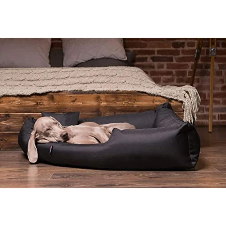 tierlando® Trivia | Orthopädisches Hundebett Robustes Polyester Visco Eckbett Eckhundebett Gr. M 80cm Graphit Grau – Bild 4