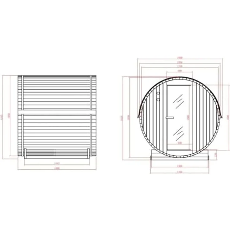 Sanotechnik Fasssauna »TROMSÖ L«, 3,8 mm, geeignet für 4 Personen, Fichetnholz, Gartensauna – Bild 9