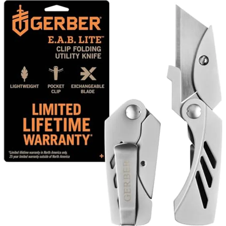 Gerber EAB Utility Lite, Klappbares Cuttermesser mit 3,8 cm Universalklinge und Gürtelclip