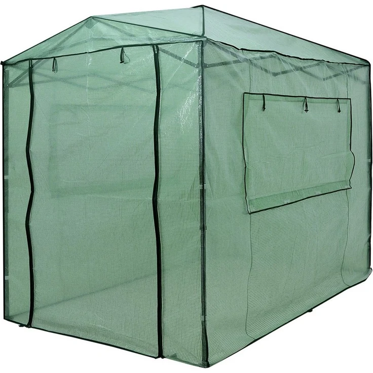 COSTWAY Foliengewächshaus, BxTxH: 250 x 180 x 230,00 cm, mit Türen, 2 Fenstern, grün