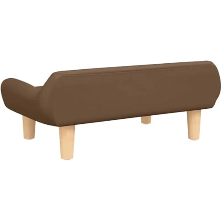 vidaXL Hundekorb Hundebett Braun 70x40x24 cm Stoff Körbchen Hundesofa mit massivem Kiefernholzrahmen – Bild 5