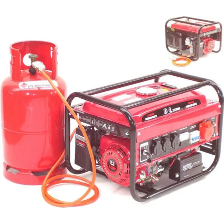 Apex Gas- und Benzin-Generator Stromerzeuger 2800 LPG, 7 PS, E-Start, 3x230V, 400V, 12V, 15L Tank
