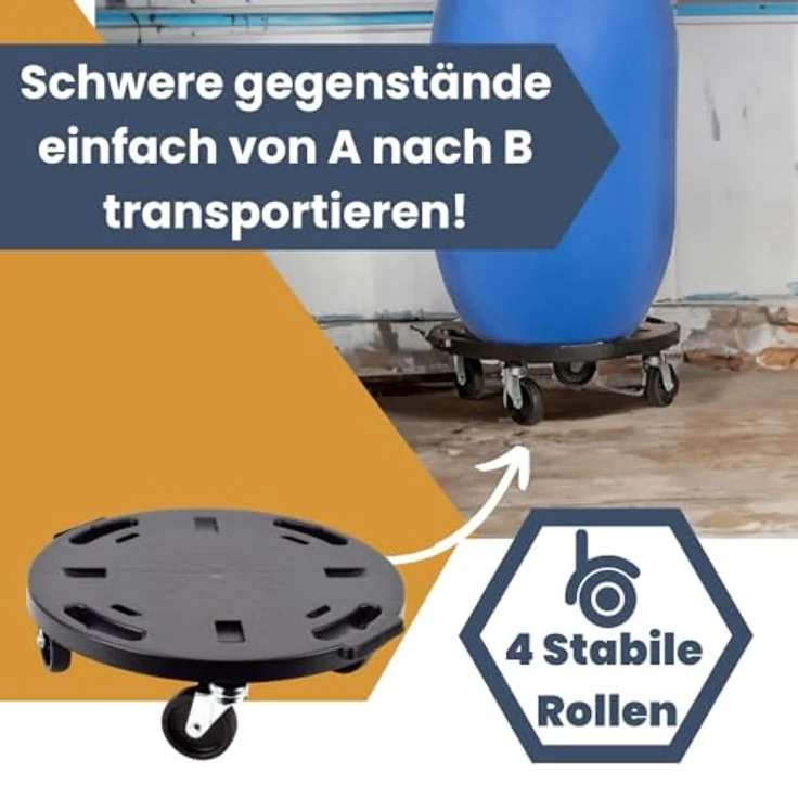 GarPet 2X Transportroller Set, Rollbrett mit 360° drehbaren Rädern, hohe Tragkraft für Möbel und Pflanzen, wetterfest – Bild 4