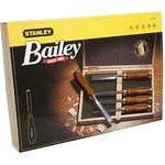 Stanley Bailey Stechbeitel Set 5-teilig (6/10/15/20/25 mm Beitelbreite, gehärteter Stahl, Kunststoffkappe) 2-16-217