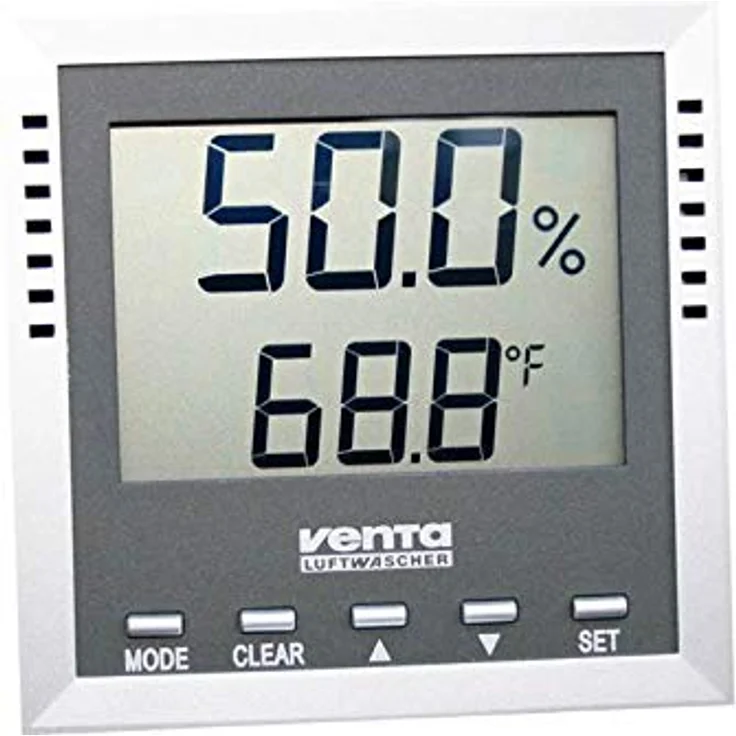 Venta Hygrometer, Thermometer + Hygrometer, Silber und Grau, präzise Raumklimaüberwachung mit Alarmfunktion – Bild 2