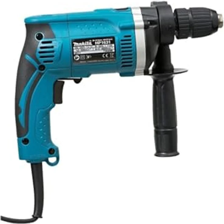 Makita HP1631 Schlagbohrmaschine, 710 W, 230 V, Schwarz-Türkis – Bild 4