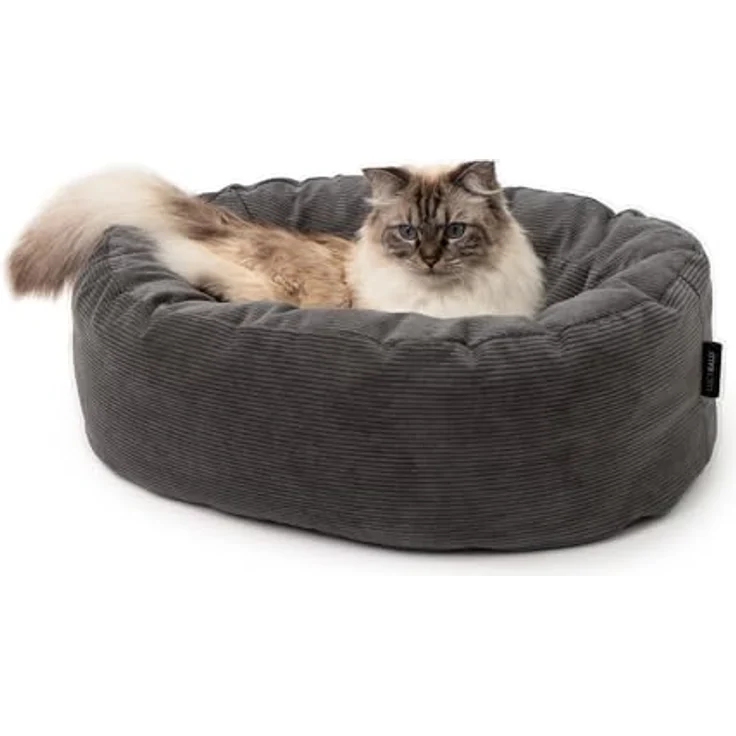 LucyBalu® Dinghy Katzenbett waschbar für kleine & große Katzen | Schlauchboot-Design | Polstermöbelqualität | Anthrazit – Bild 1