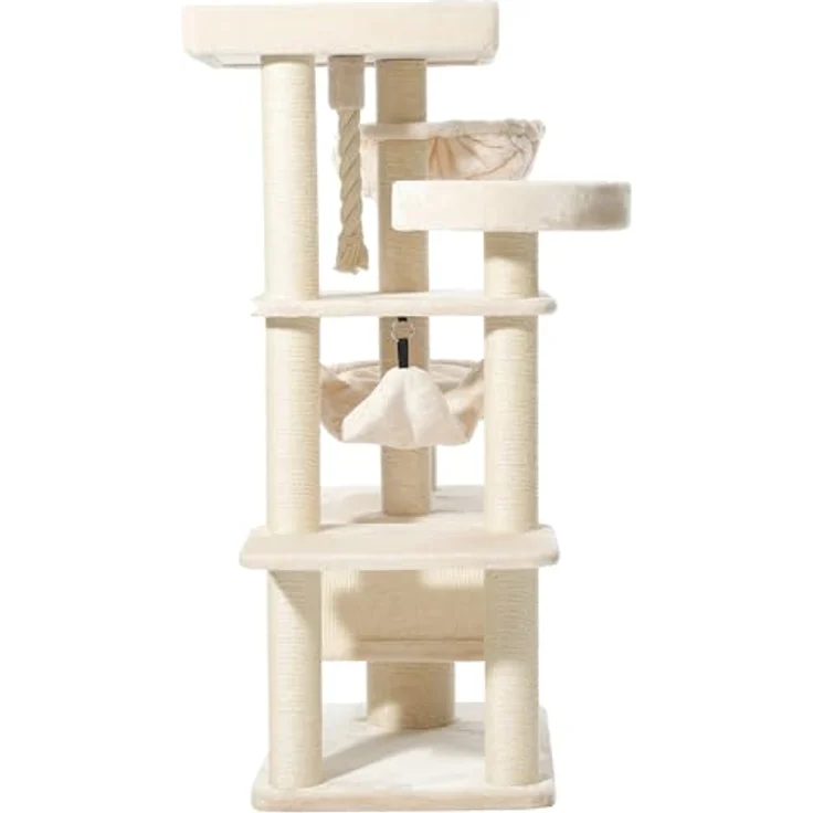 Nobby Kratzbaum VAGO Cream, 79 x 59 x 162 cm, Sisal-Kratzfläche und kuschelige Höhle – Bild 5