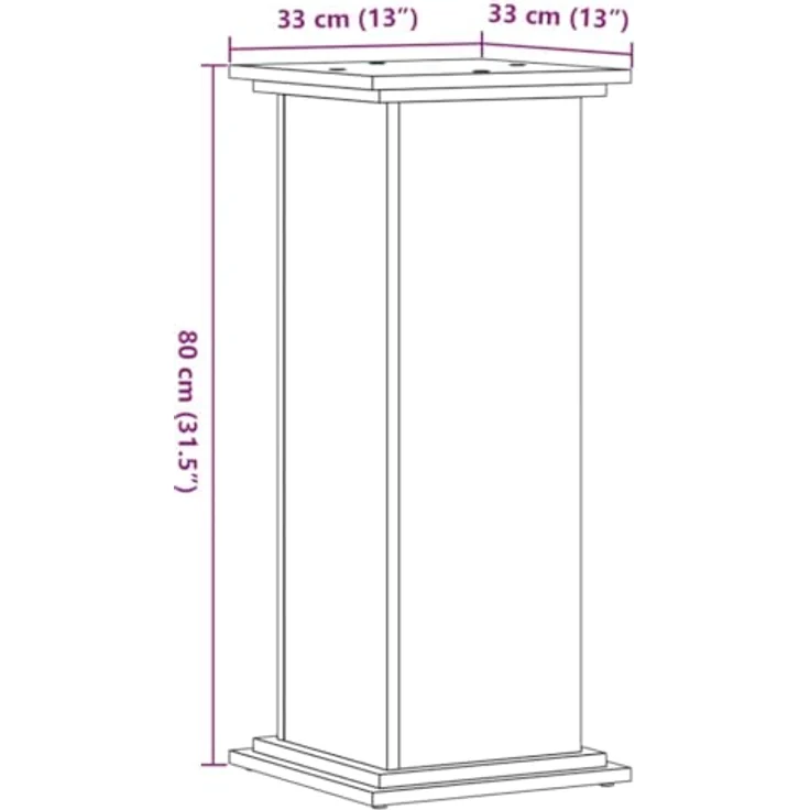 vidaXL Blumenständer Pflanzenständer Schwarz 33x33x80 cm Holzwerkstoff (1 St) - Stabiler und langlebiger Pflanzenständer, einfache Reinigung, zeitloses Design – Bild 9