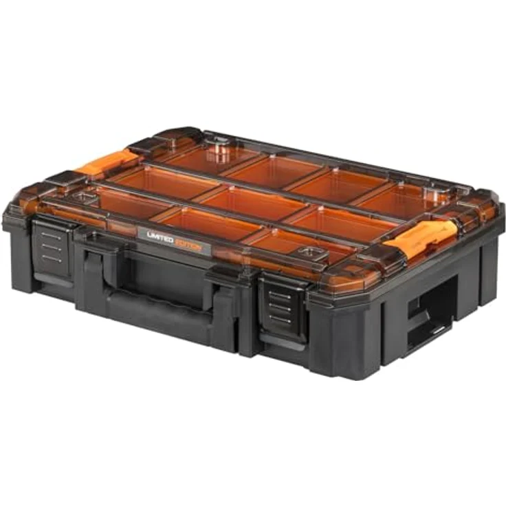 Dewalt T-STAK Turm 3 in 1 McLAREN-Ausgabe, mobile Aufbewahrungsbox mit IP54 Schutz, 3 Fächer, 50 kg Tragkraft, mit Teleskopgriff und 7-Zoll-Rädern – Bild 4