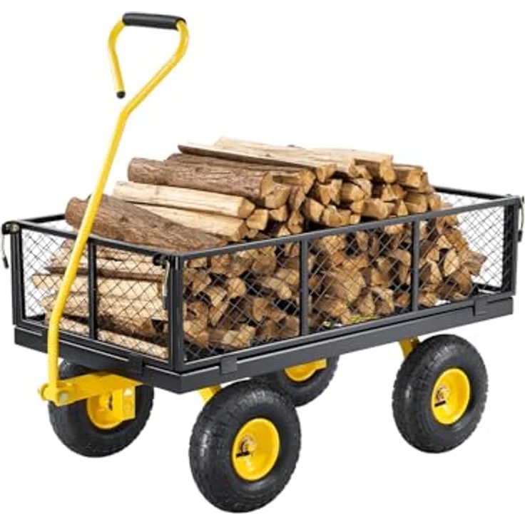 VEVOR Bollerwagen 965x560x535 mm, 900 lbs Tragfähigkeit, 2-in-1 Garten- und Transportwagen mit 10-Zoll-Reifen, drehbarem Griff und abnehmbaren Seitenteilen – Bild 1