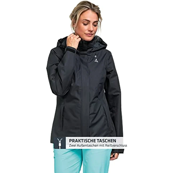 Schöffel Gmund Jacke, Damen Arbeitsjacke, wasser- und winddicht, schwarz, XL, XXL – Bild 2