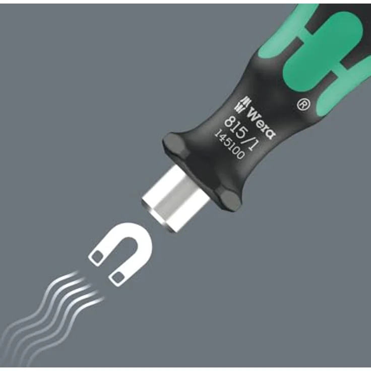 Wera 05145100001 815/1 Bits-Handhalter, magnetisch, 1/4" Aufnahme, ergonomischer Kraftform Griff, 78 mm Länge – Bild 2