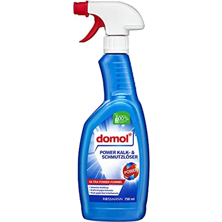 Domol Power Sanitärreiniger, Kalk- und Schmutzlöser 750 ml, blau mit praktischem Sprühkopf – Bild 2