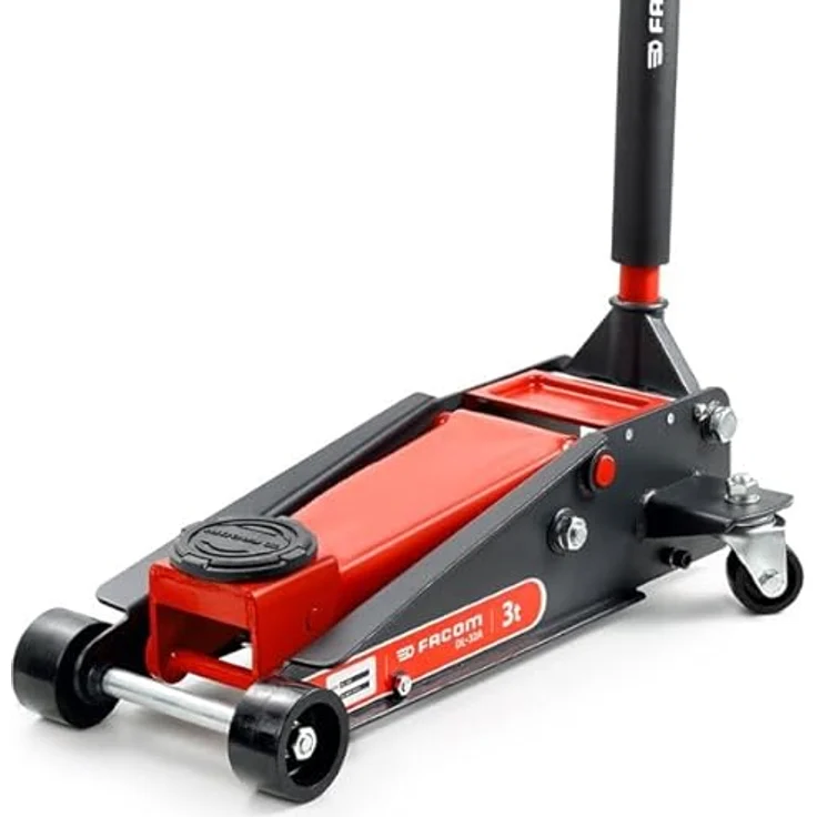 Facom Mehrzweck-Rangierheber, Wagenheber mit doppeltem Kolben, Gummiauflage und Polyurethanrädern, Sicherheitsventil, CE-zertifiziert – Bild 3