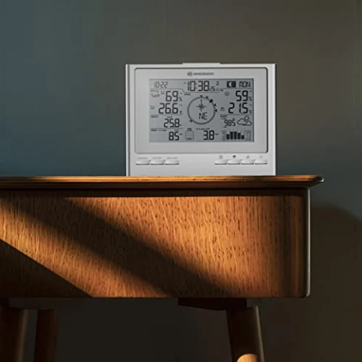 Bresser Wetterstation Funk mit Außensensor 7-in-1 Wetter-Center ClimateScout mit Profi-Außensensor, silber – Bild 5