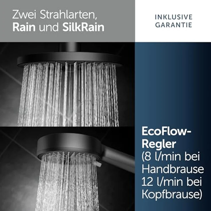Ideal Standard Duschsystem Ceraflow Alu+, 110.40 cm, Multifunktionsbrause aus 84% recyceltem Aluminium, WRAS-zertifiziert – Bild 4