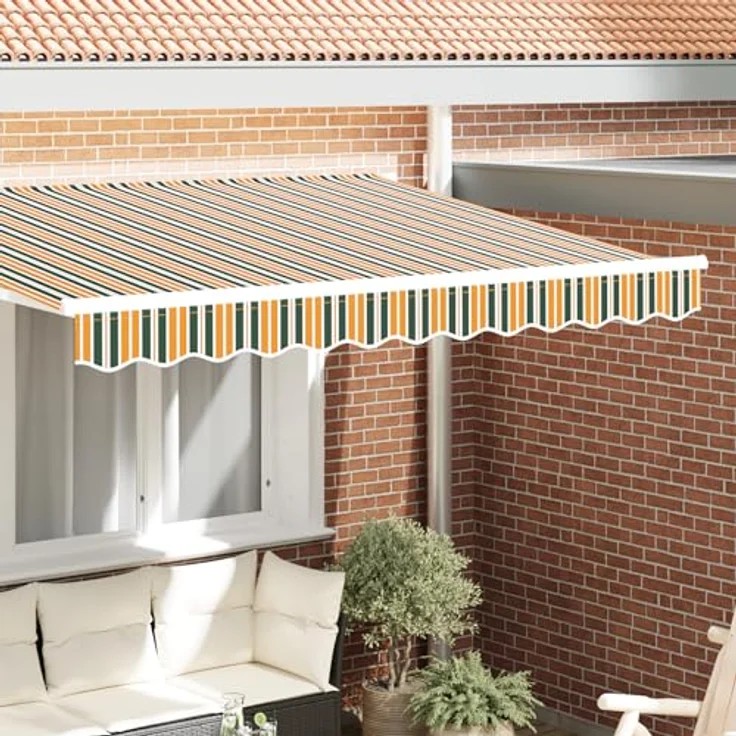 vidaXL Markisenvolante für 3 m Rahmen, gestreift in Grün und Gelb, 2.8x0.2 m, idealer Sonnenschutz für Garten und Terrasse – Bild 2