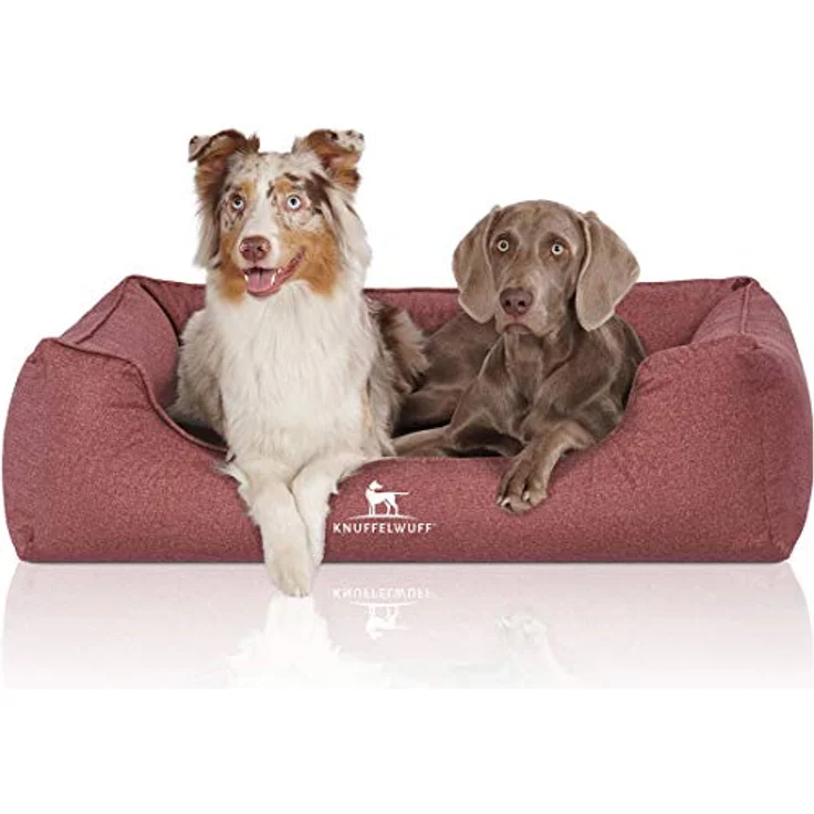 Knuffelwuff Orthopädisches Hundebett, wasserabweisend, waschbar, handgewebte Materialoptik XXL 120 x 85cm Rot - Preisvergleich – Bild 1