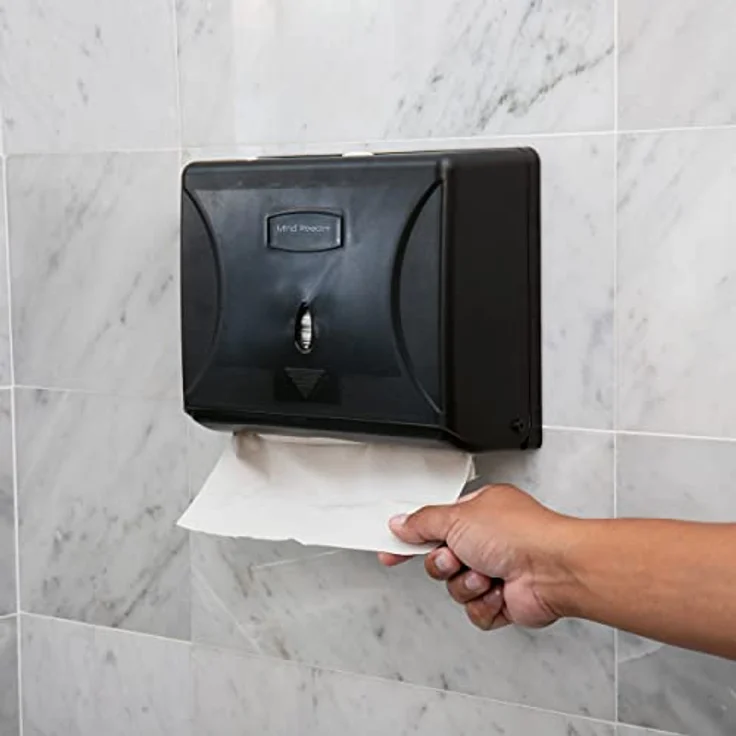 Mind Reader PTWIDE-BLK, Papierhandtuchspender mit Multipliegung, Wandmontage, exotisches Design, Farbe Schwarz – Bild 2