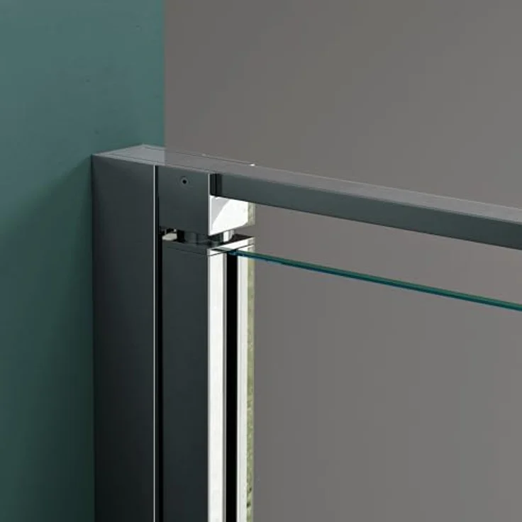 Mai & Mai Dusch-Schwingtür Ter36 Nischendrehtür 8mm ESG-Sicherheitsglas Nanobeschichtung, Eckmontage, 80x195 cm, Aluminium Rahmen, Alu-Schwall-Leiste, Türgriff aus Vollmetall - Preisvergleich – Bild 4