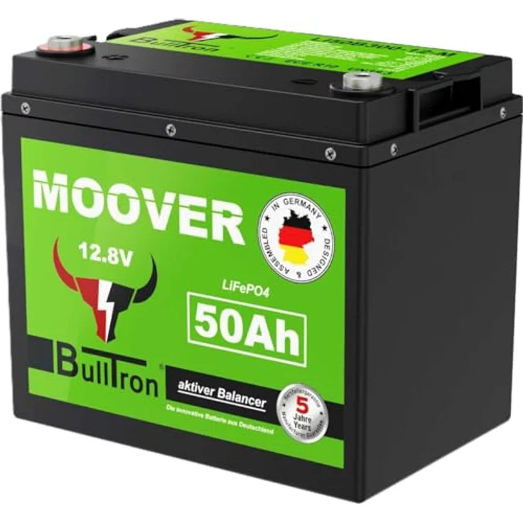 BullTron Mover 50Ah Lithiumbatterie, 50A Dauer- und 300A Kurzzeitstrom, extrem leicht und kompakt, ideal für Wohnwagen – Bild 3