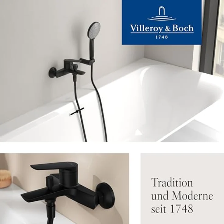 Villeroy & Boch Oasis Wannenarmatur Aufputz mit Rückflussschutz, Umstellfunktion und SmartPressure-Technologie, Messing – Bild 7