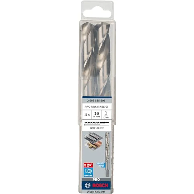 Bosch Professional Metallbohrer HSS-G geschliffen (4 Stück, Ø 16 mm) – Bild 2