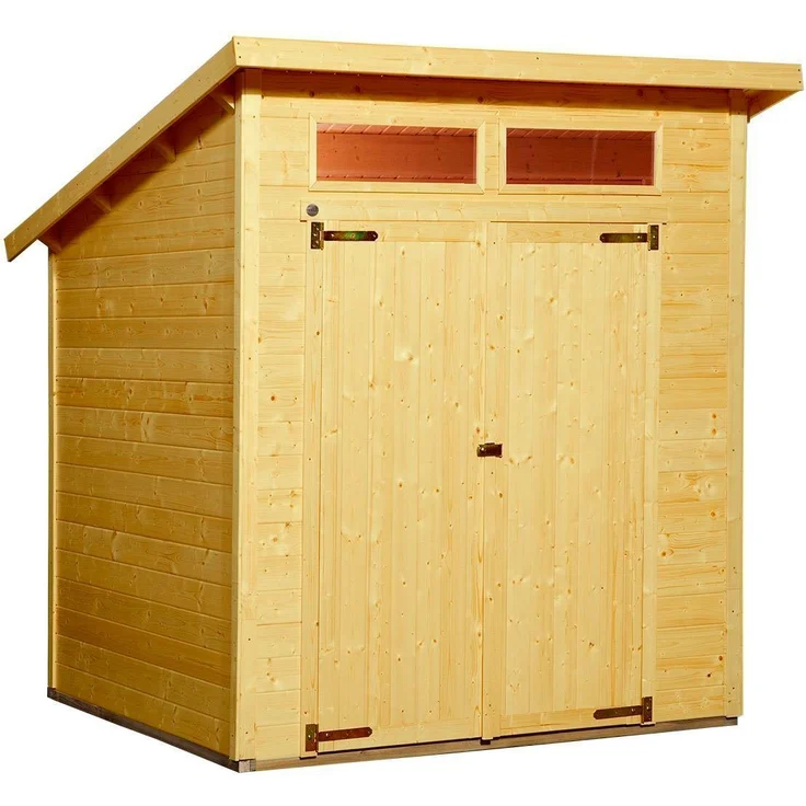 Weka Gartenhaus 325 A, lasiert, 19 mm, BxT: 200x241 cm, Massivholz-Pultdach, nordisches Fichtenholz, Oberlichter, Gartenhaus mit viel Stauraum