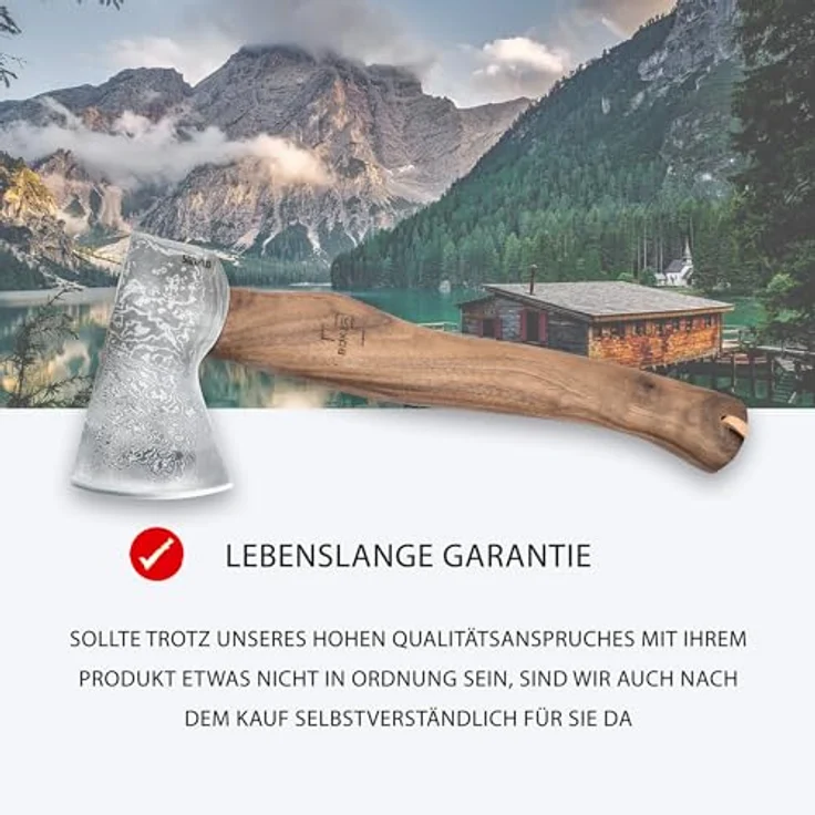 Böker Plus Axt Böker Plus Appalachian Axe Damast mit Klingenschutz, 390 g, Braun – Bild 6