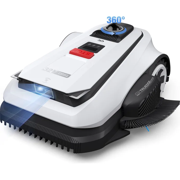 ECOVACS Mähroboter GOAT A1600 LiDAR PRO, TruEdge-Trimmer, Rasenflächen bis 1600 m², Navigation mit 2 cm Präzision, weiß-schwarz, One Size