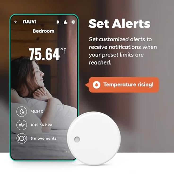 Ruuvi RuuviTag Bluetooth Umweltsensor 4 in 1, Thermometer, Hygrometer, Luftdrucksensor, Bewegungserkennung, Weiß – Bild 5