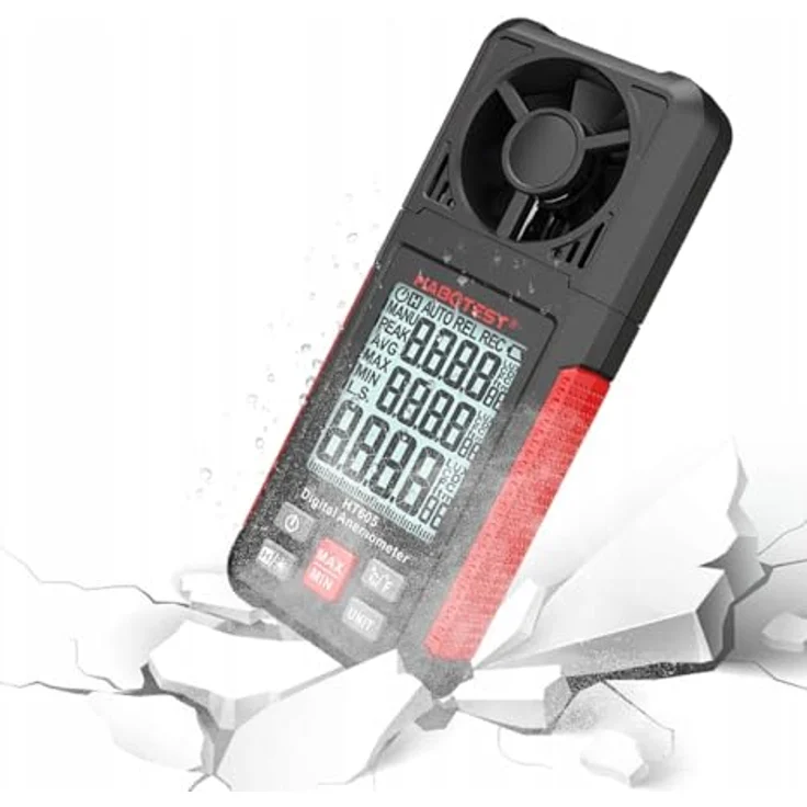 Habotest HT605, Digital Anemometer mit 8-flügeliger Messmühle, Windgeschwindigkeits- und Temperaturmessung – Bild 2