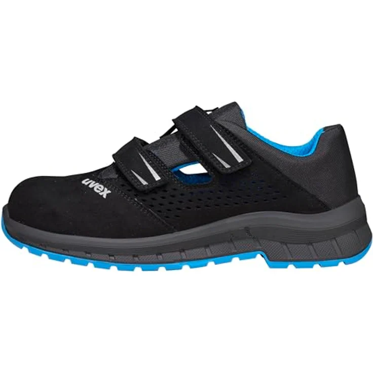 Uvex uvex 2 trend Sandale S1P Arbeitsschuh, sportlich mit Stahlkappe und Stahlzwischensohle, schwarz, blau – Bild 5