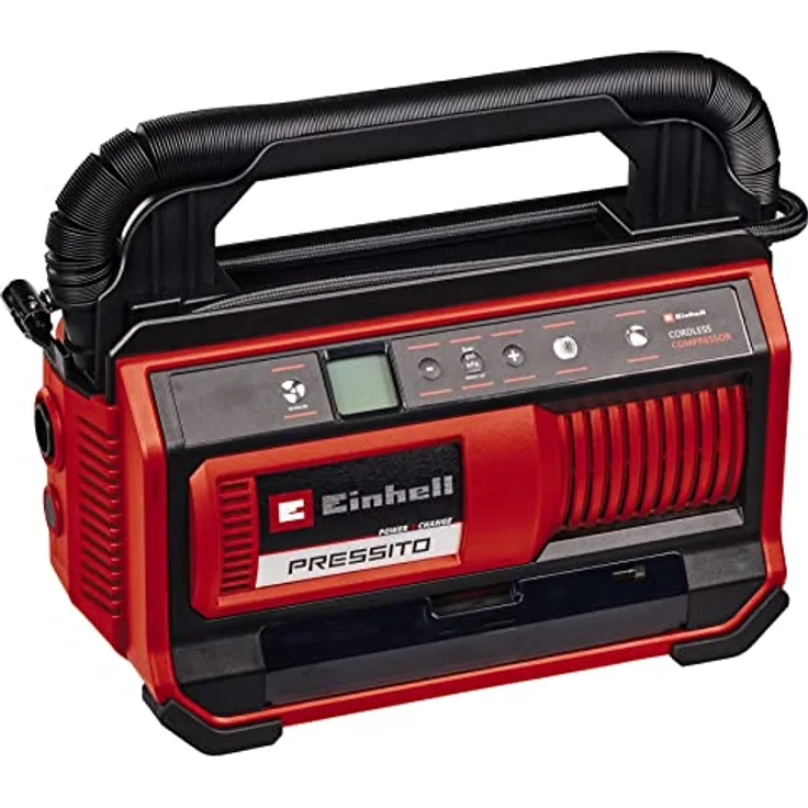 Einhell Akku-Kompressor PRESSITO 18/25 Power X-Change (18 V, max. 11 bar, inkl. 3-tlg. Adapter-Set, inkl. 71 cm Hochdruckschlauch und 1,6 m Niederdruckschlauch, ohne Akku)