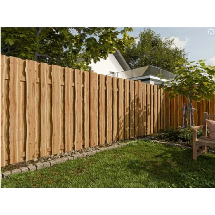WOODTEX Sichtschutzzaun Lärche 180x180 cm, kesseldruckimprägniert, rustikale Optik, wetterbeständig, einfacher Montage Bausatz – Bild 2