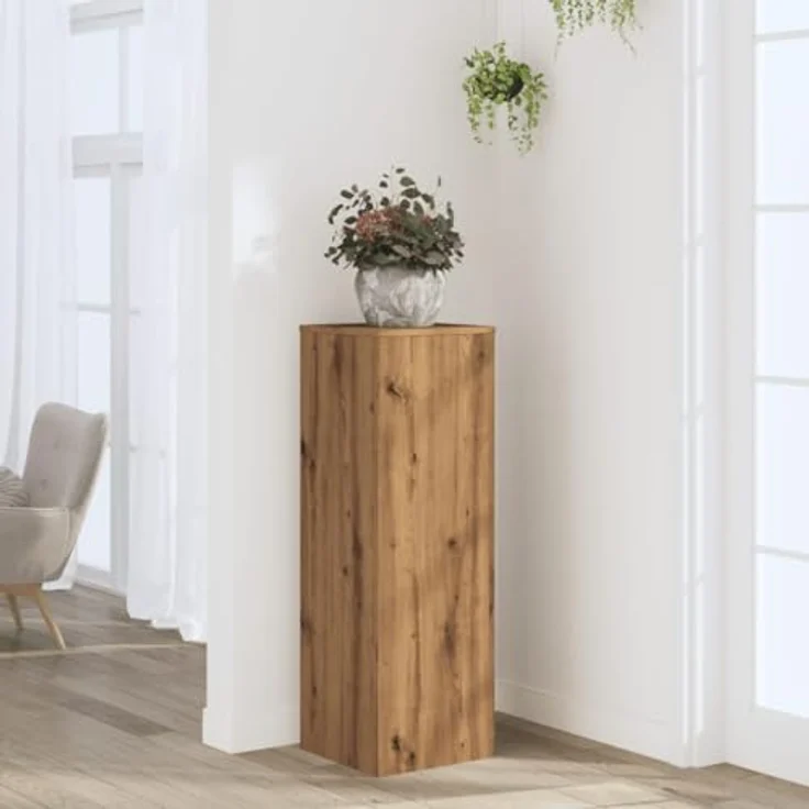 vidaXL Blumenständer Pflanzenständer Artisan-Eiche 33x33x100 cm Holzwerkstoff (1 St) – Bild 2