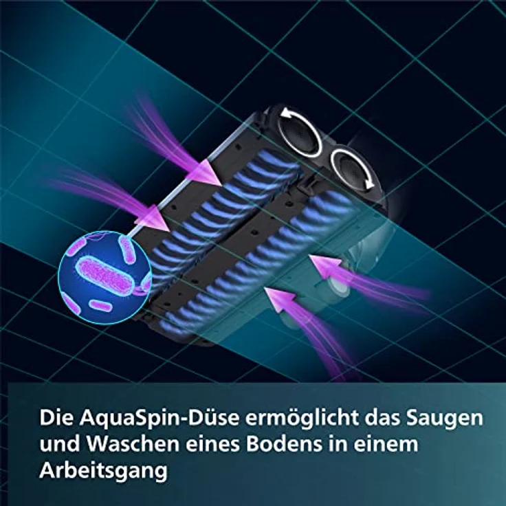 Philips Kabelloser Nass-Trocken-Sauger 7000 Series, Staubsaugen & Nasswischen, Automatische Selbstreinigung, 30 Minuten Laufzeit & 180 m2, 3 Reinigungsmodi, Anthrazit/Champagnerfarben (XW7110/01) – Bild 3