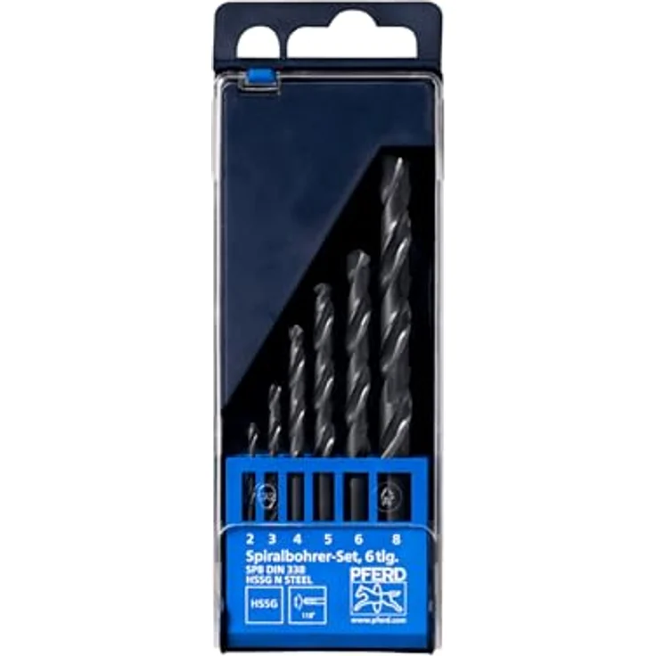 PFERD TOOLS Spiralbohrer-Set STEEL, 6-tlg. | Ø 2-8 mm, HSS-G N, DIN 338, 118°, präzises Bohren für Stahl und NE-Metalle – Bild 2