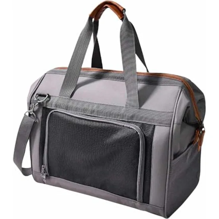 Nobby Tasche PERKA grau, strapazierfähige Mikrofaser, abwaschbar, für Tiere bis ca. 6 kg - 43 x 26 x 32 cm