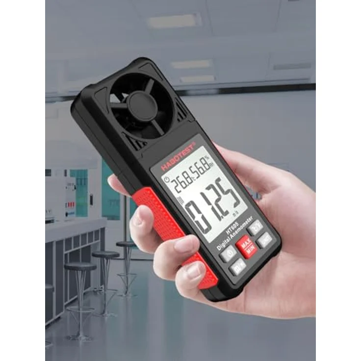 Habotest HT605, Digital Anemometer mit 8-flügeliger Messmühle, Windgeschwindigkeits- und Temperaturmessung – Bild 8