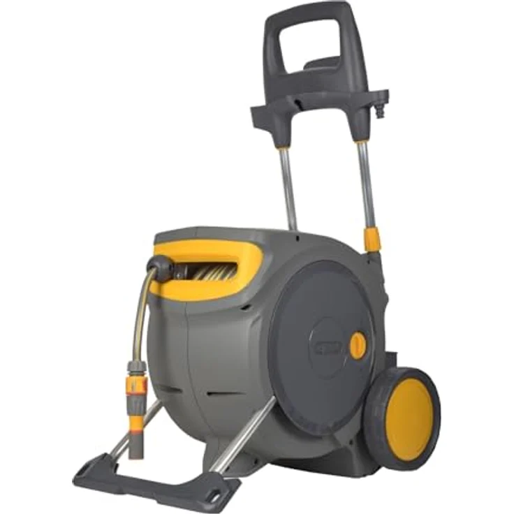 Hozelock Pro Wagen Auto Reel Mobile, 35 m Gartenschlauch, 3‑in‑1 Düse, automatisches Aufrollen, hybrides Bewässerungssystem – Bild 1