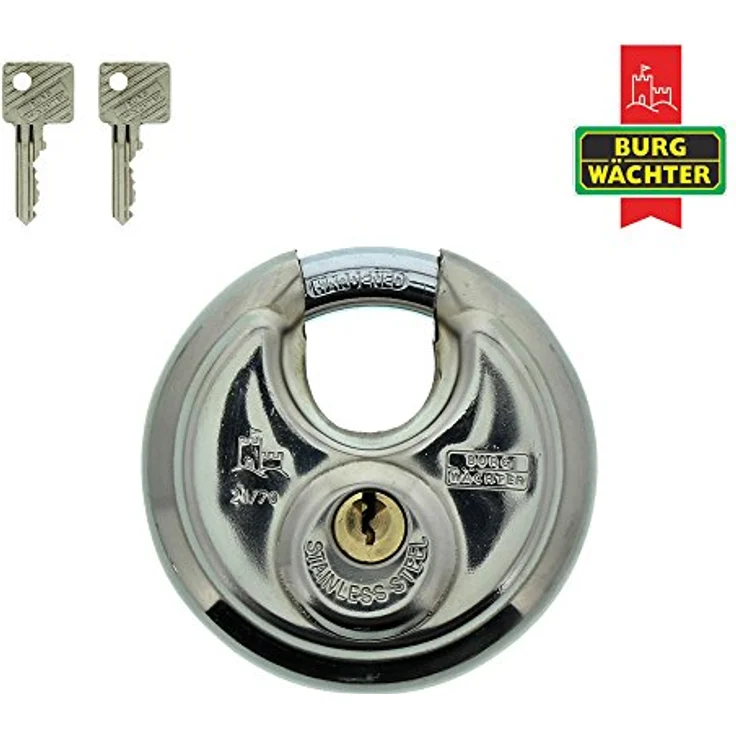 BURG-WÄCHTER Rundbügelschloss Circle 21 70 SB (Verchromter Edelstahl, 9 mm Bügelstärke) silber – Bild 5