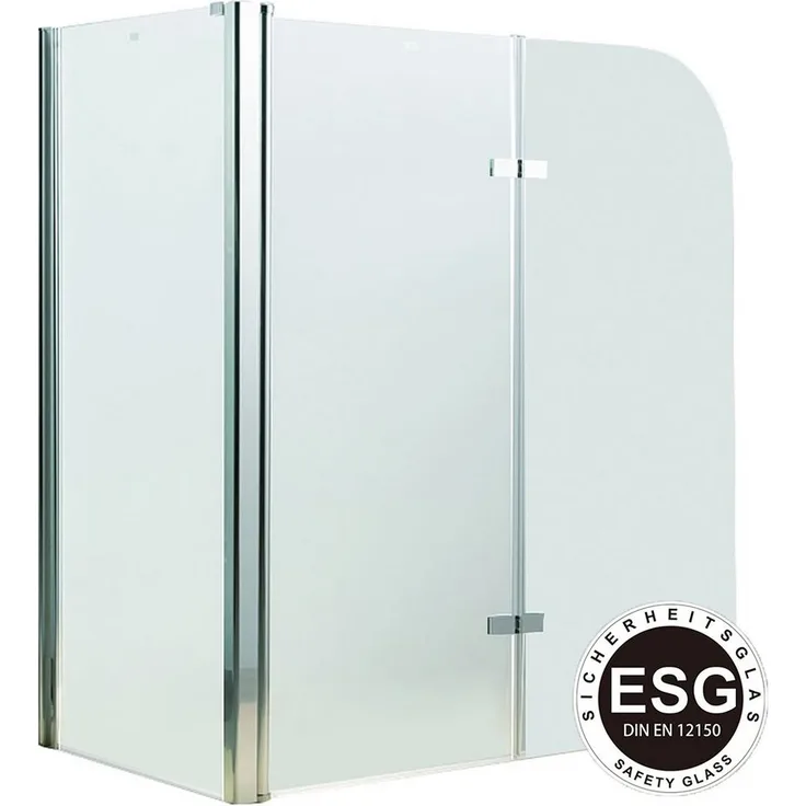 Feel2Home Badewannenaufsatz Eck-Duschabtrennung 6 mm ESG Sicherheitsglas, transparent
