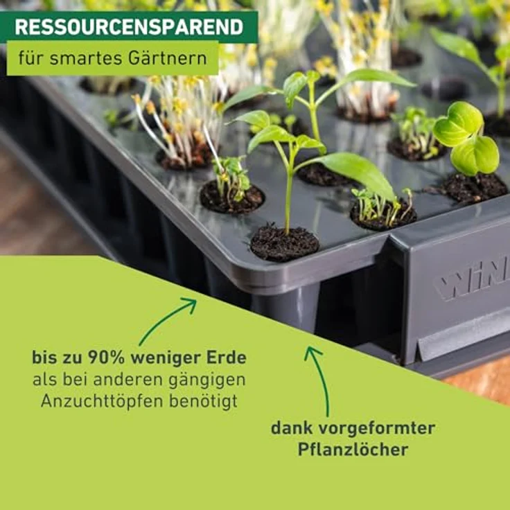 Windhager Anzucht-Gewächshaus RootXtender 3in1, eckig in schiefergrau, für bis zu 40 Pflanzen, mit konischen Pflanzlöchern zur Wurzelbildung, 39 x 25 x 13 cm – Bild 5