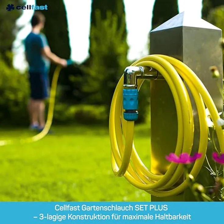 Cellfast Gartenschlauch SET PLUS 3-lagiger Wasserchlauch mit dauerhafter Verstärkung aus Garn höchster Qualität, druck- und UV-beständig, 25 bar Berstdruck, 25m, 1-2 zoll, 10-290 – Bild 5