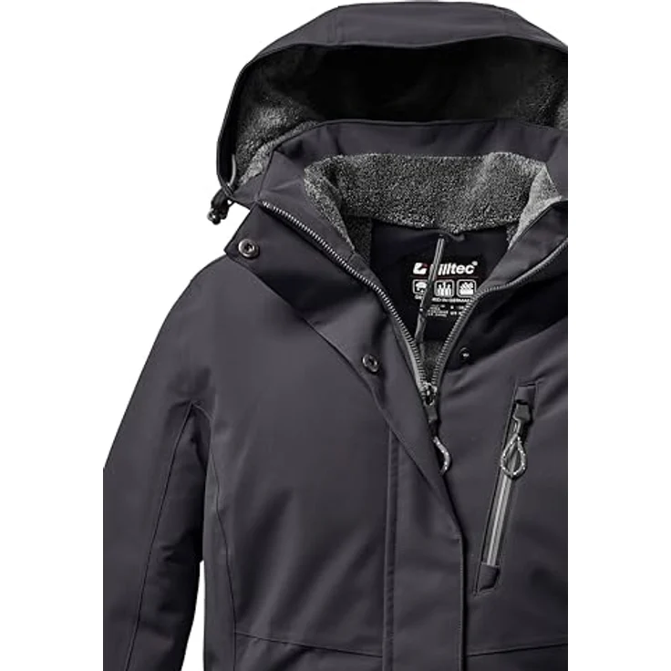 Killtec Softshelljacke Outdoorjacke KOW140 Damen Funktionsjacke wasserdicht atmungsaktiv Teddyfleece gefüttert PFC-frei Schwarz – Bild 4