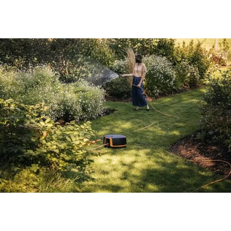 Fiskars X-series Automatische Schlauchtrommel XL, 25 m Schlauchlänge, 360°-Drehung, leicht manövrierbar, inkl. Zubehör – Bild 13